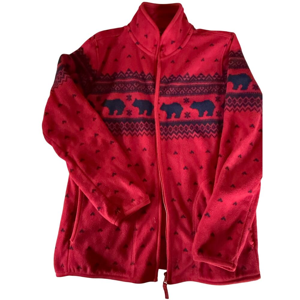 Uniqlo red r zip fleece size 11-12